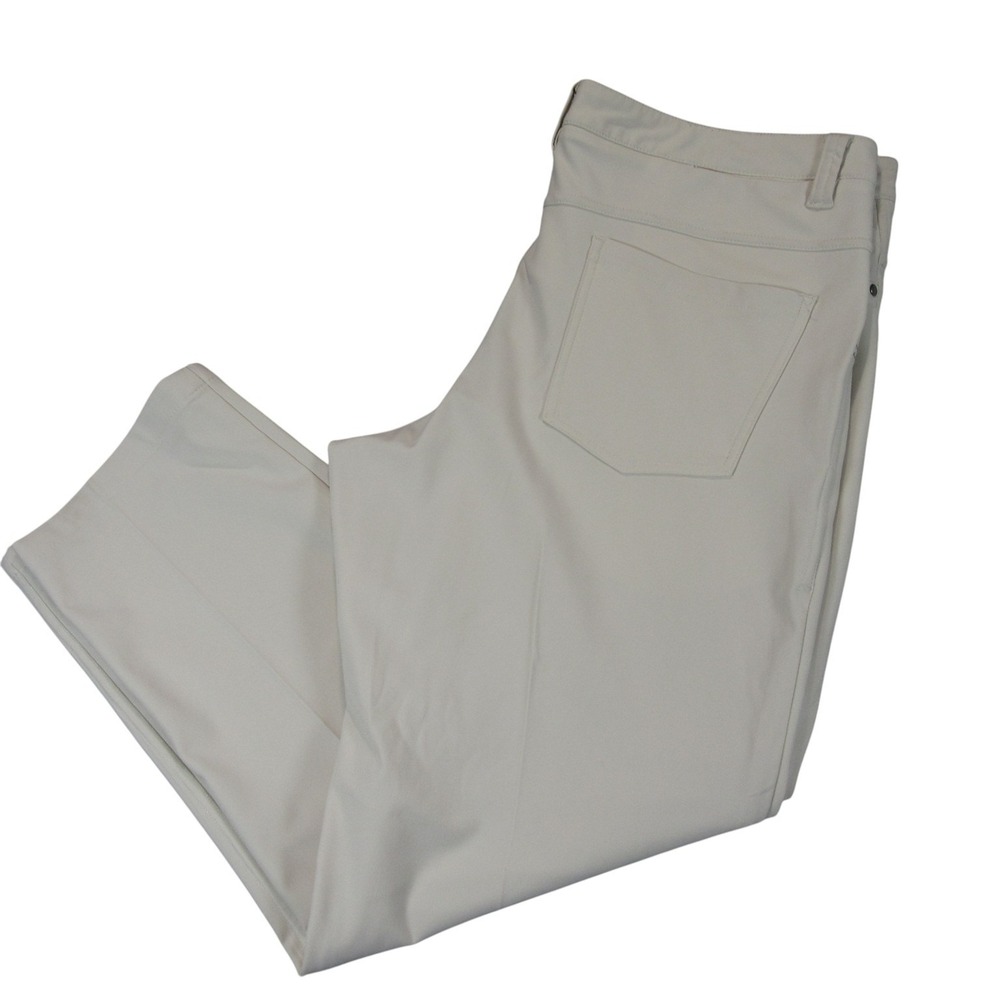 Rye 51 Mens Chino‎ Pants 33 x 27 Beige Voyager Stretch Polyester Flat Front